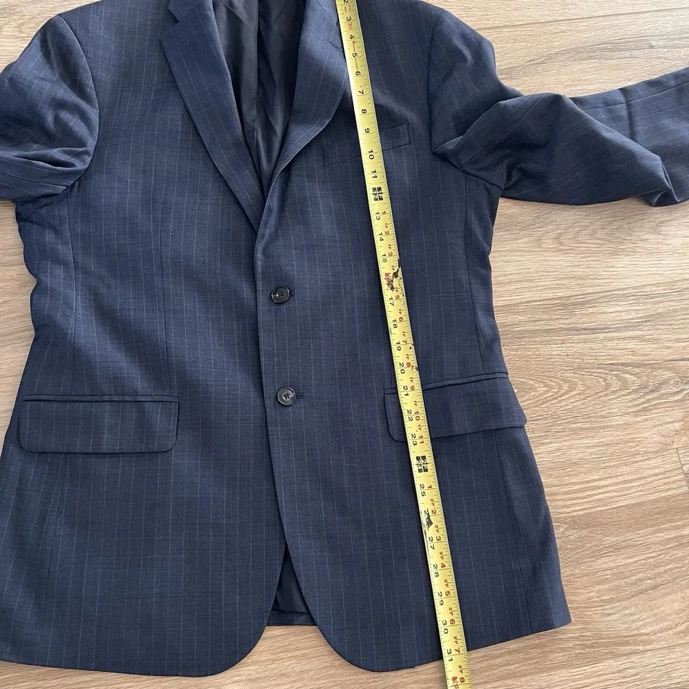 Jos A Bank Men's Brrr Comfort Plaid 40R Blazer Jacket Wool Spandex Stretch Blue - Picture 9 of 10